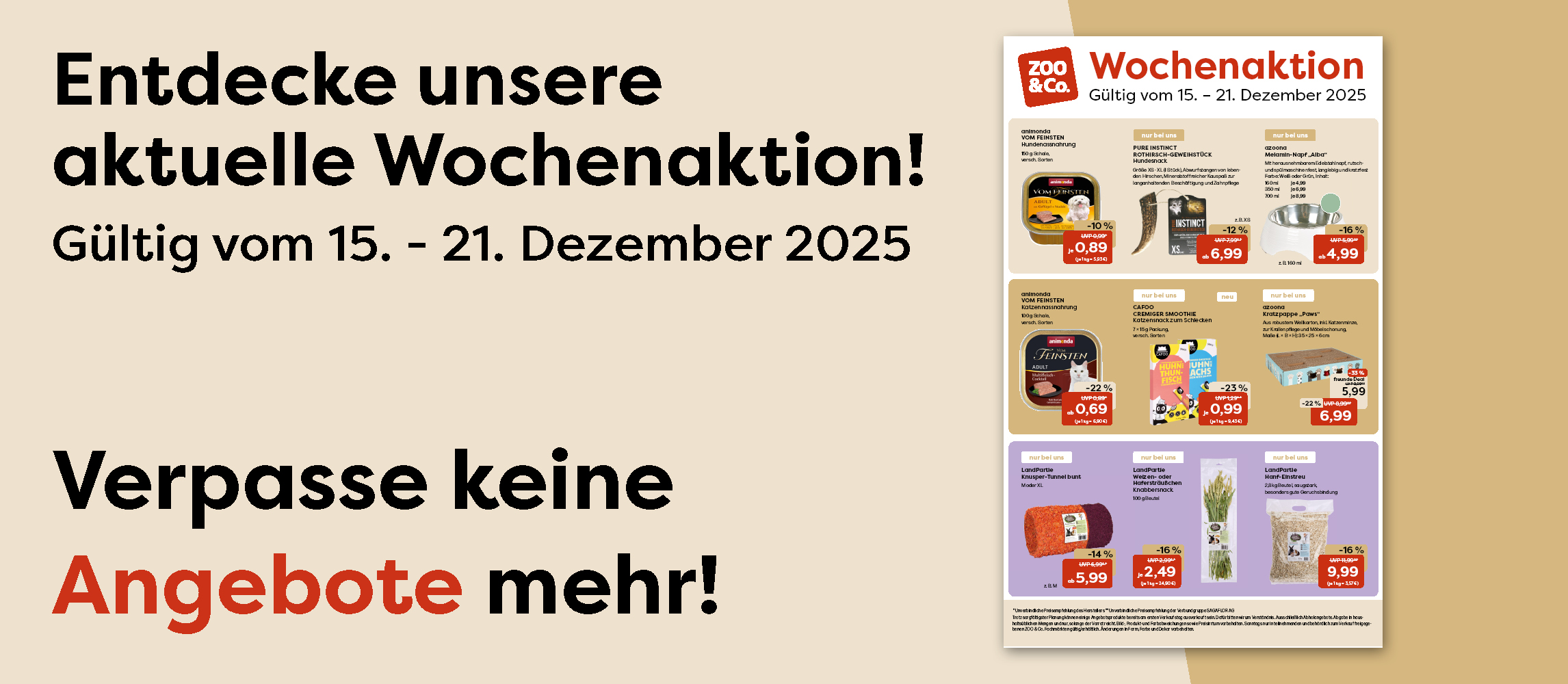 Entdecke unsere aktuelle Wochenaktion vom 15. - 21. Dezember 2025!